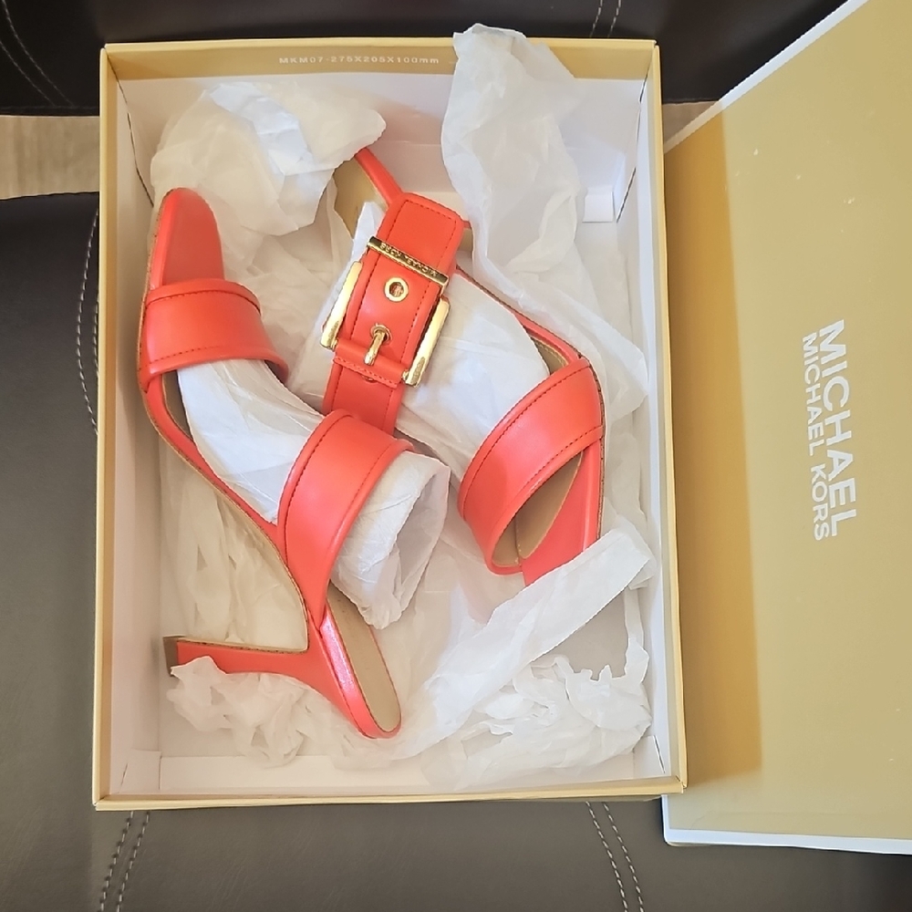 Michael Kors Red Heels with Striking Design